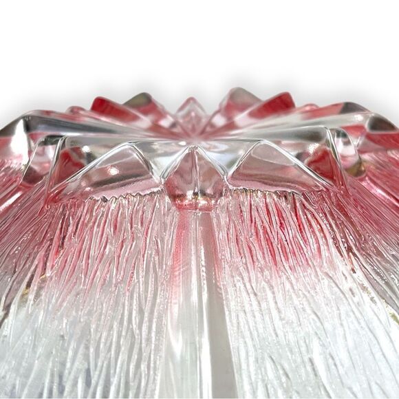 Vintage Textured Clear Red Ombré Hexagram Beveled Starburst Center Decor Dish - Picture 14 of 15